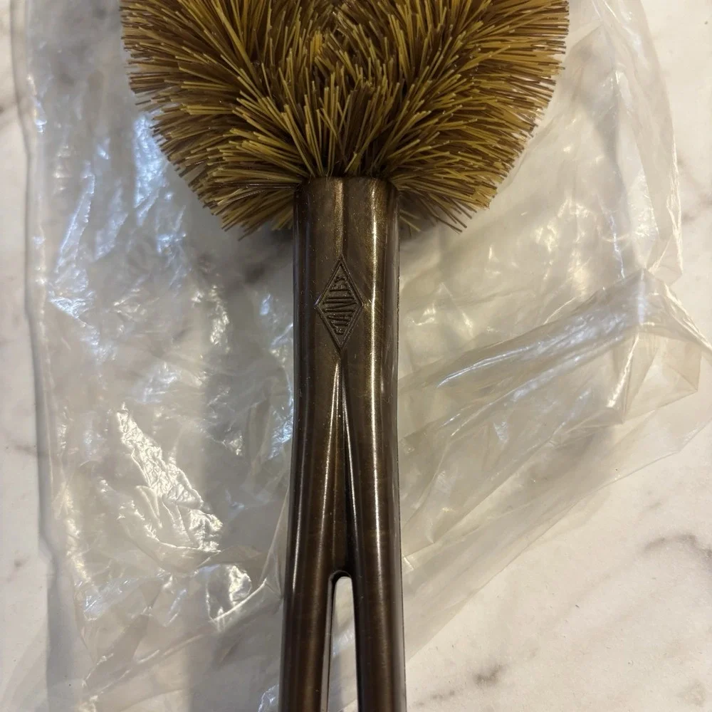 Stanley Home Lint Brush Clothes Suit Black Bristles Brown Handle‎ Retro Vintage